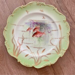 Antique‎ Coalport England Hand Painted Fish Plate #5539 Named “Golden Carp” 9”